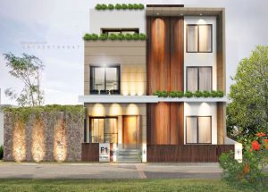 desain fasad rumah mewah minimalis 3 lantai - argajogja