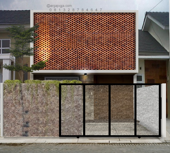 Desain Rumah Minimalis Fasad Bata Lebar 6 Meter