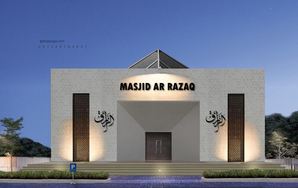 Desain Fasad Masjid Ar Razaq Modern Minimalis