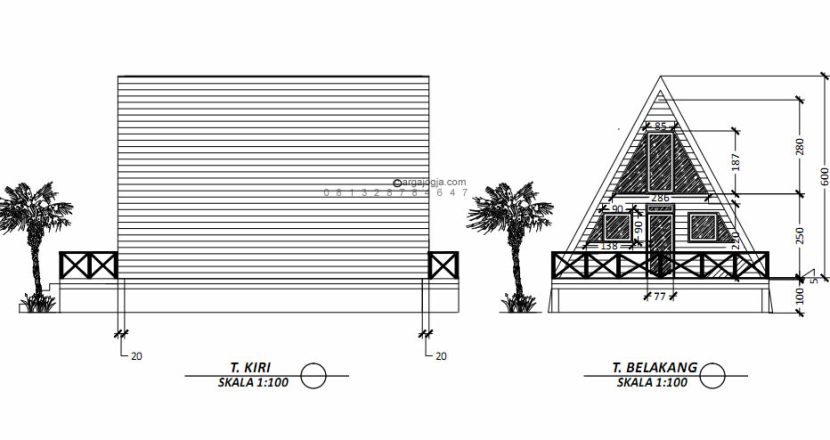 Desain Villa Kayu Segitiga Unik Di Daerah Bukit Argajogja