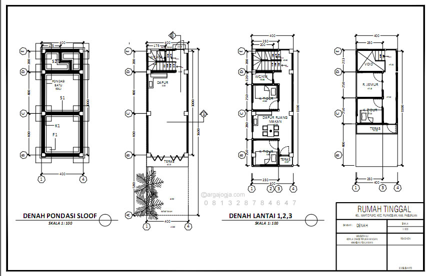 Desain Minimalis Fasad Ruko 3 Lantai Lebar 4 meter – Argajogja
