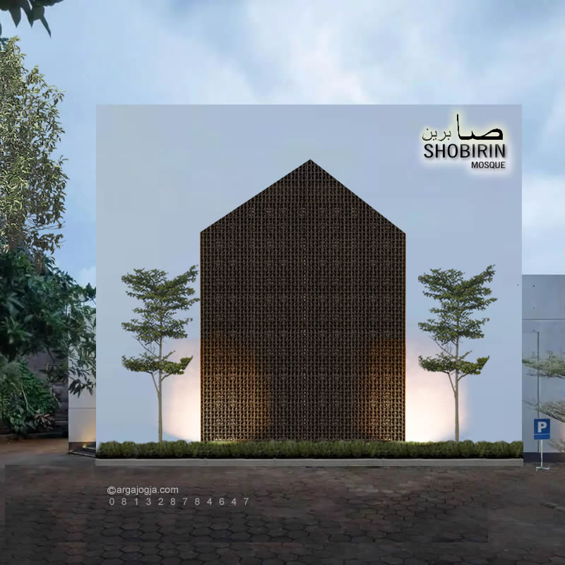 desain masjid kotak simpel modern minimalis