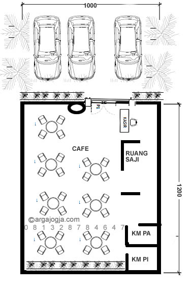 denah cafe kecil 10x12