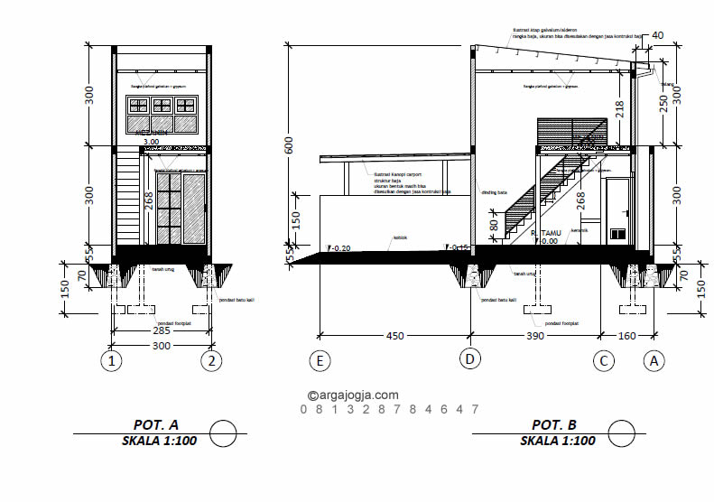 potongan rumah mezanin