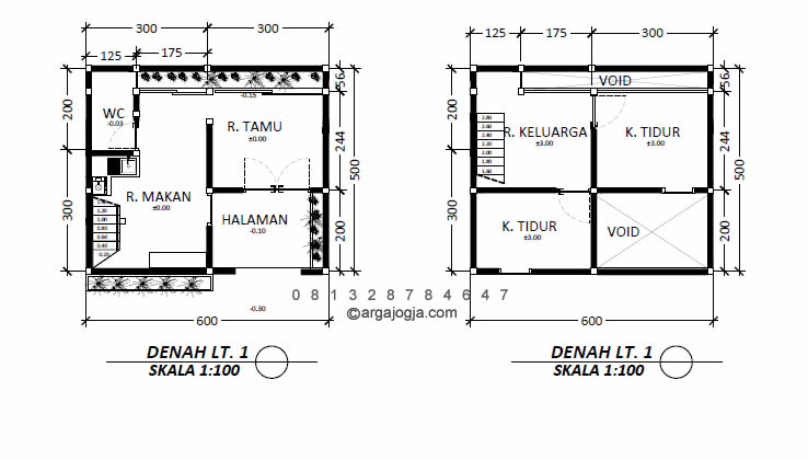 denah rumah 30 meter persegi